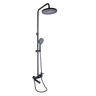 Душова система універсальна Qtap Jay на три споживача (з виливом) QTJAY111BLM45549 Black Matt QTJAY111BLM45549 фото