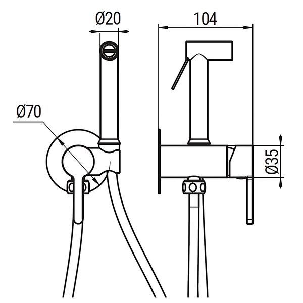 Змішувач для гігієнічного душу Koer KB2302912 Матове золото (KR5504) KR5504 фото