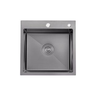 Кухонна мийка Kroner KRP Schwarze - 4545HM PVD (3.0/1.0 мм) CV033856 фото