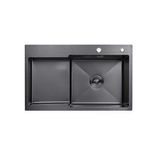 Кухонна мийка Kroner KRP Schwarze - 7848RHM PVD (3.0/1.0 мм) CV030024 фото