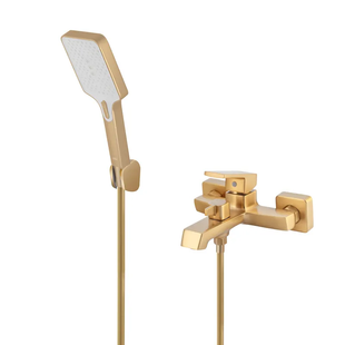 Змішувач для ванни HAIBA GAUDI 009 (HB9599) EURO, матове золото, латунь, короткий вилив HB9599 фото