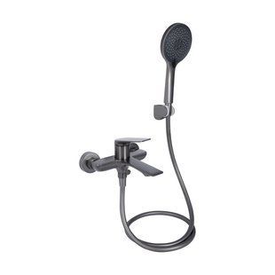 Смеситель для ванны Qtap Vlasta New (c душевым гарнитуром) QTVLA259GMB45643 Gunmetal Black PVD QTVLA259GMB45643 фото