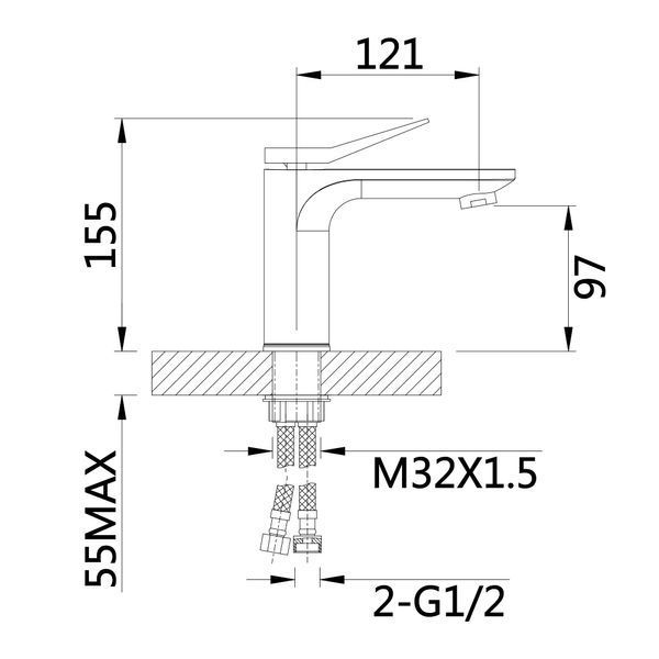 Змішувач для раковини Qtap Presto QTPRE270CRW45576 Chrome/White QTPRE270CRW45576 фото