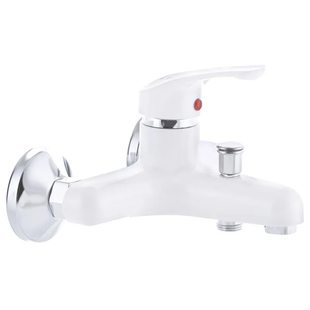 Змішувач для ванни PLAMIX Afina-009 White (PM0565) пластиковий, білий, короткий вилив PM0565 фото