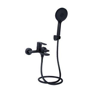 Смеситель для ванны Qtap Taurus (c душевым гарнитуром) QTTAU259BLM45662 Black Matt QTTAU259BLM45662 фото
