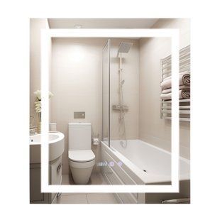 Дзеркало Qtap Mideya 700х800 з LED-підсвічуванням Touch, з антизапотіванням, з годинником, димером, рег. яскравості QT2078DCF7080W QT2078DCF7080W фото