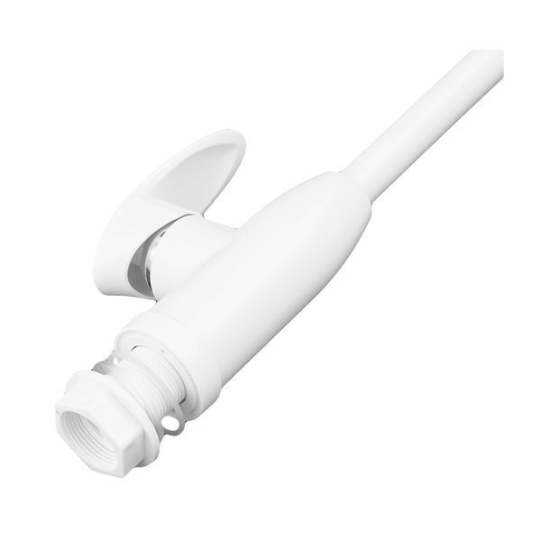 Білий пластиковий змішувач для кухні Plamix Cezar-011-B White (з підводкою SET) PM0667 фото