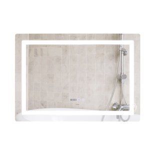 Дзеркало Qtap Mideya 1000х700 з LED-підсвічуванням Touch, з антизапотіванням, з годинником, димером, рег. яскравості QT2078NCF10070W QT2078NCF10070W фото