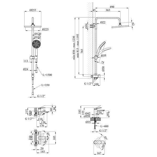 Набор смесителей для ванной комнаты Kroner Element 211801-5301 SS43147 фото