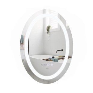Дзеркало Qtap Mideya 500х700 з LED-підсвічуванням Touch, з антизапотіванням, з годинником, димером, рег. яскравості QT2078NCR5070W QT2078NCR5070W фото