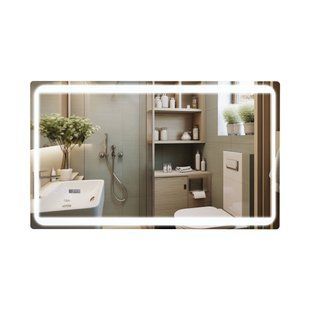 Дзеркало Qtap Mideya 1000х600 з LED-підсвічуванням Touch, з антизапотіванням, з годинником, димером, рег. яскравості QT2078NCF10060W QT2078NCF10060W фото