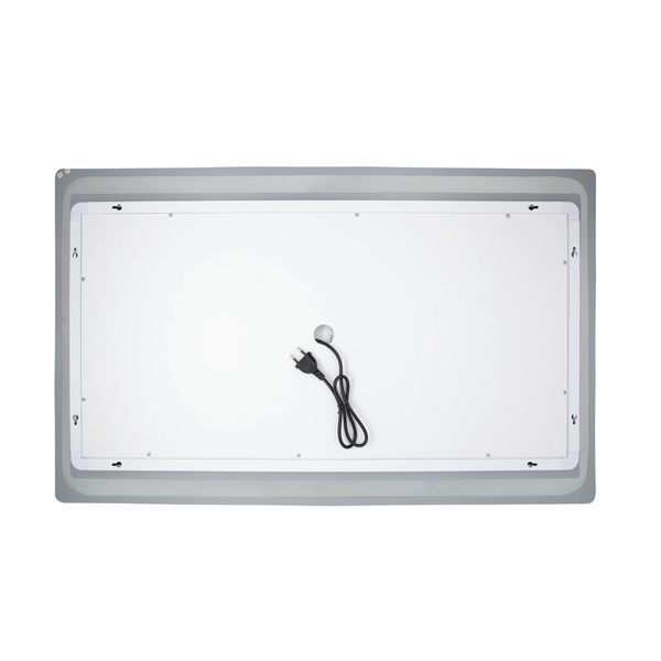 Дзеркало Qtap Mideya 1000х600 з LED-підсвічуванням Touch, з антизапотіванням, з годинником, димером, рег. яскравості QT2078NCF10060W QT2078NCF10060W фото