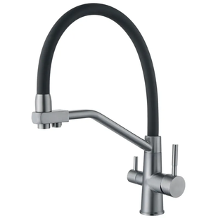 Змішувач 3в1 Zerix FUL-021 Graphite під фільтр, з гнучким силіконовим виливом, нерж. сталь SUS304 (ZX5999) ZX5999 фото