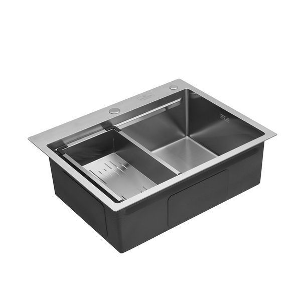 Кухонна мийка Kroner KRP Geb&uuml;rstet - 6350HM (3.0/1.0 мм) CV031452 фото
