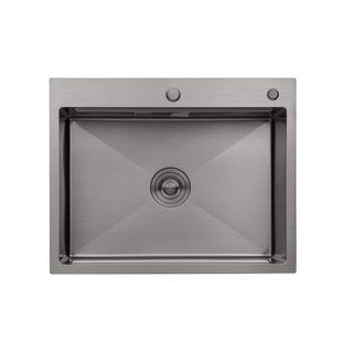 Кухонна мийка Kroner KRP Schwarze - 6350HM PVD (3.0/1.0 мм) CV031453 фото